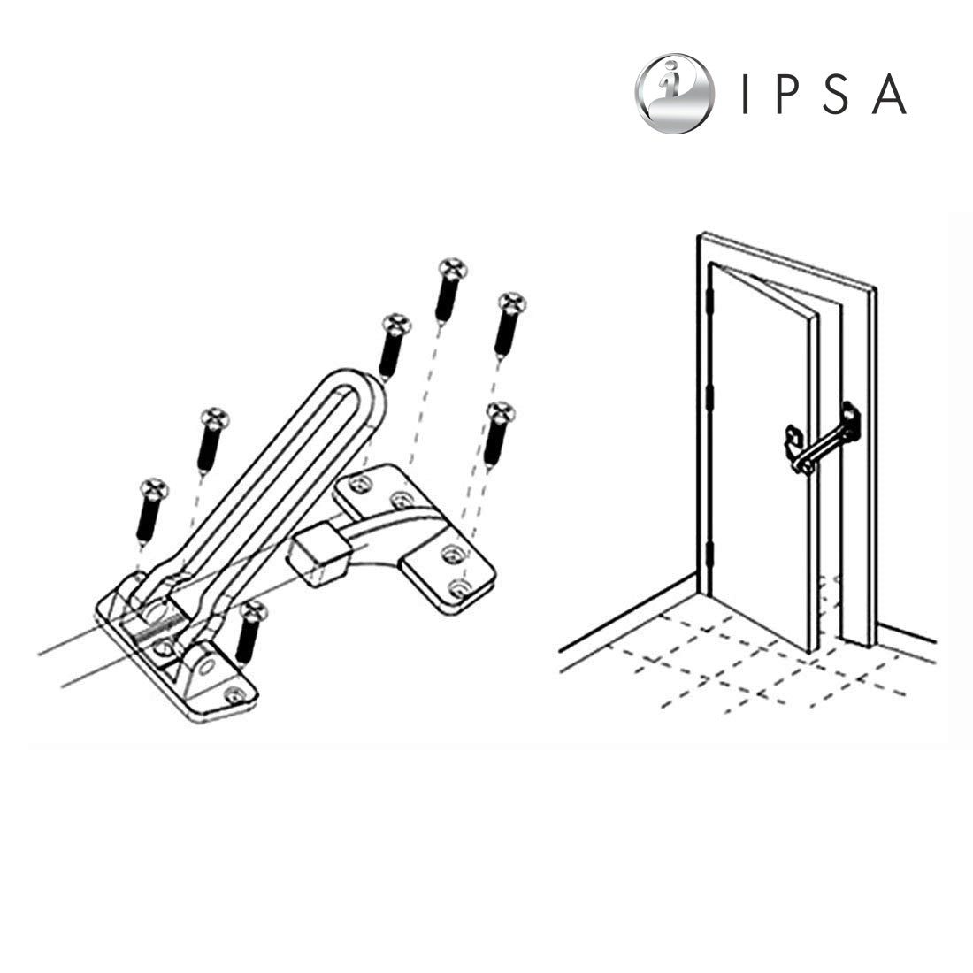 IPSA Heavy Duty Premium Door Guard For Main Doors Finish SS
